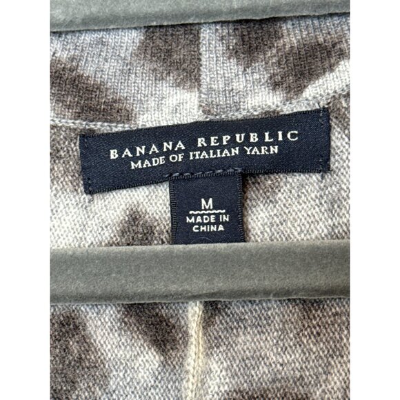 Banana Republic Wool Cashmere Blend Italian Wool Gray Leopard Bolero Shrug Med - Picture 4 of 7